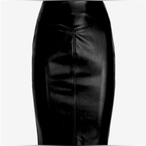 Express High Waisted Faux Leather Pencil Skirt Black/ Size 6